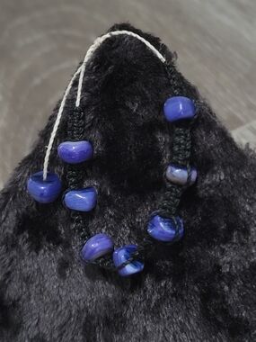 Handcrafted Blue Bead Macramé Bracelet